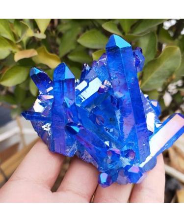 2pcs Crystal Cluster Natural Aura Angel Quartz Cluster Blue and red Gem Specimen s ERBDRGAZ - Buy Online on GoSupps.com