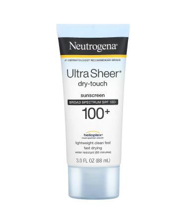 Neutrogena Ultra Sheer Dry-Touch Water Resistant and Non-Greasy Sunscreen Lotion with Broad Spectrum SPF 100+  3 fl. oz