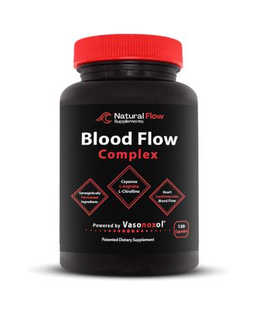 Blood Flow Complex with Cayenne Pepper Ginkgo Red Yeast Rice Powder Horse Chestnut Extract for Heart and Circulation Support Powered by Vasonoxyl - 120 Capsules