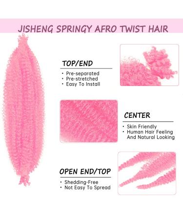 Pink Pre-Stretched Springy Afro Twist Hair 16 inch - 4 Packs for Passion Twist, Butterfly Locs & Bohemian Braids - Synthetic Braiding Hair Extension for Black Women - Buy Online on GoSupps.com