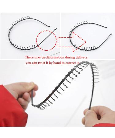 Adjustable Metal Headband for Men - 8 Pieces Non-slip Hair Hoop for Sports & Yoga - Buy Online on GoSupps.com