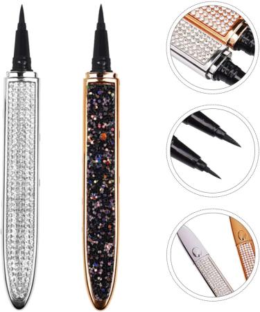 HAPINARY 4 Pcs Diamond Eyeliner Cosmetic Accessories Eye Beauty Pens Eyeliner Liquid Pen Black Silver - Buy Online on GoSupps.com
