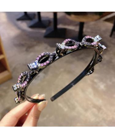 2PC Hair Band with Twist Clip - Stylish Headband & Hair Accessories for Girls | Purple & White - Perfect for Easy Hairstyles - Buy Online on GoSupps.com