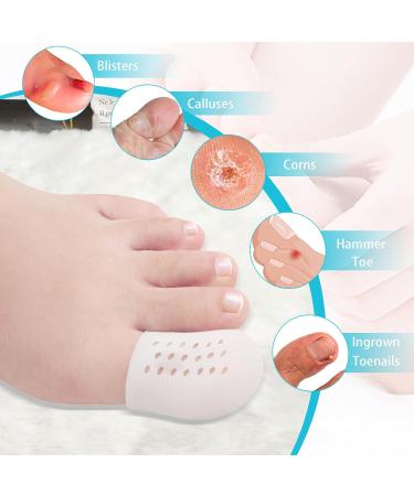 16 Pieces Gel Toe Caps - Silicone Protection for Bubbles Friction & Ingrown Toenails | Breathable Comfort - Buy Online on GoSupps.com