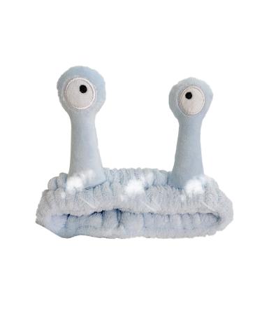 Snail Eye Headband - Ultra Absorbent Skincare Head Bands Face Wash Headbands | Flannel Cephalopod View Headband Makeup Shower Facial Skincare Headband Spa Hair Bands for Women Girls blue