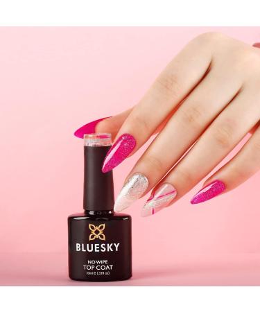 Bluesky Gel Nail Polish Glitter No Wipe Top Coat Make a Wish GTC02 10 ml (Requires Curing Under UV LED Lamp) - Buy Online on GoSupps.com