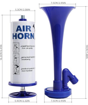 Loud Handheld Air Horn for Safety | Reusable Sports Pump Horn for Boats, Events, and Camping - Blue - Buy Online on GoSupps.com