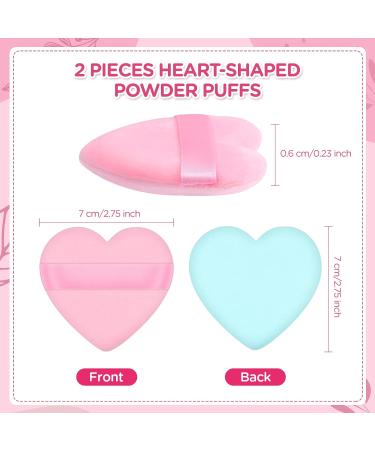 PROUSKY 2 Pieces Heart-Shaped Powder Puffs Powder Puffs Soft Makeup Velour Puff Cotton Mini Powder Puff for Pressed Powder Loose Powder Cosmetic Mineral Powder Wet Dry Makeup (Pink & Light Green) - Buy Online on GoSupps.com