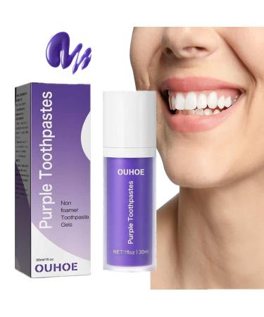 V34 Color correction purple tooth whitening Color Corrector tooth whitening toothpaste tooth stain removal tooth whitening booster color correction tooth color corrector (1 piece)