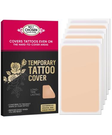 Tattoo Cover Up  Ultra-Thin Flaw Concealer Sticker Patch Skin Concealing Tape  Perfect Tattoo Concealer Tape for Tattoo Scar and Birthmarks  Light Color/6Pcs