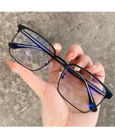Parwana reading glasses stylish anti-UV computer readers anti-blue light flat lighting mirror presbyopia glasses for women/men (color: C4 size: +150) +150 C4