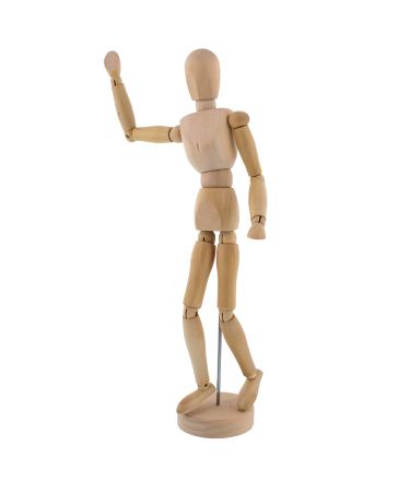 US Art Supply Wood 12" Artist Drawing Manikin Articulated Mannequin with Base and Flexible Body - Perfect for Drawing The Human Figure (12" Male) - Buy Online on GoSupps.com