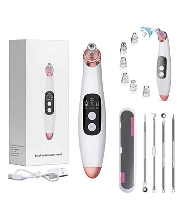 TTB1 Electric facial Blackhead Remover and 6 suction cup kits  USB rechargeable  upgraded electric facial Blackhead Remover with 3 adjustable suction cups for deep facial cleaning  Rose Gold