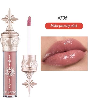 Mirror Gloss Lip Stain - Tinted Lip Balm for Plump and Moisturized Lips (Milky Peachy Pink 706) - Buy Online on GoSupps.com