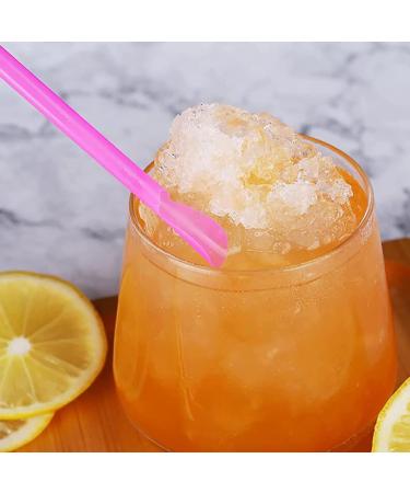 Disposable Snow Cone Spoon Straws Plastic Spoon Drinking Straws Assorted Colors 100 Pack - Buy Online on GoSupps.com
