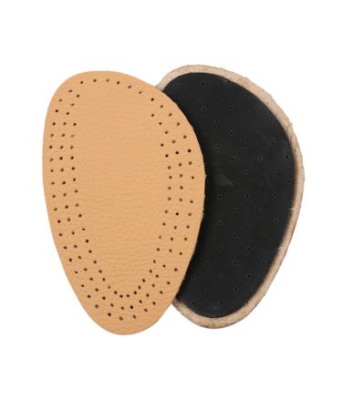 Healifty Leather Half Soles Inserts Front Sole Forefoot Cushion Pads Helps Shoe Fit Half Size to Big Size S (Yellow)