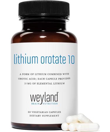 Lithium Orotate - 10mg of Elemental Lithium 60 Vegetarian Capsules (Pack of 2) - Buy Online on GoSupps.com