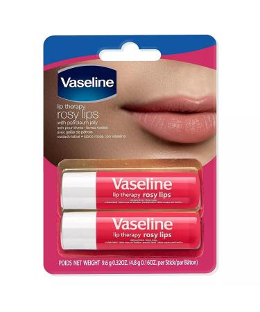 Vaseline Lip Therapy Rosy - Tinted Lip Balm with Almond & Rose Oil (Pack of 2) - Moisturizing Hydration for Soft Lips - Buy Online on GoSupps.com