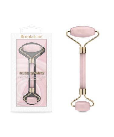 Brookstone Face Skin Care Roller: Dual-Sided Premium Rose Quartz Face Roller Massager - Skin Care Tool for Facial Massage Gua Sha Relaxation Anti Age Jade Roller - Lymphatic Drainage Massager Blush Pink