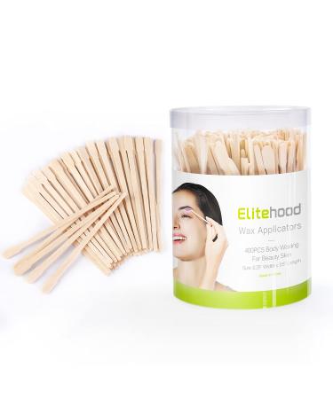 Elitehood 400 Pack Waxing Sticks Small Eyebrow Wax Sticks Wax Spatulas Small Wooden Waxing Applicator Sticks for Eyebrows & Face Hair Removal Sticks, Storage Containers Bundled