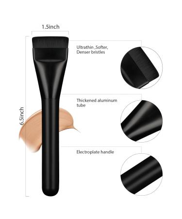 Premium Flat Foundation Brush & Face Mask Spatula - Korean Makeup Tool for Liquid Foundation & Cream Blending (Black - Buy Online on GoSupps.com