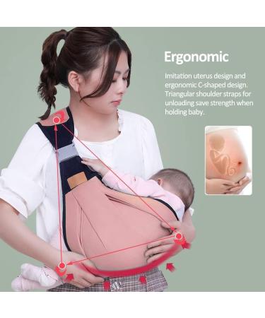 HINATAA Breathable Baby Sling | Adjustable Baby Carrier Wrap | Quick Dry & Thick Shoulder Straps | 0-36 Months (Pink A) - Buy Online on GoSupps.com