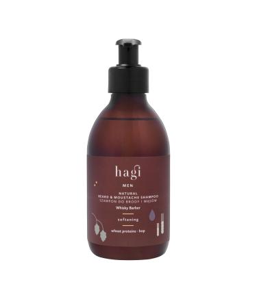 Hagi Whisky Barber Natural Beard and Mustache Shampoo Natural Formula for Daily Cleaning and Nourishment of Beard and Mustache Barley and Hops Extract 300 ml