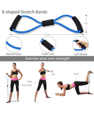 Premium Resistance Bands Set - 5 Stackable Exercise Bands Loop Bands Core Sliders & Accessories for Complete Workouts - International Shipping Available - Buy Online on GoSupps.com
