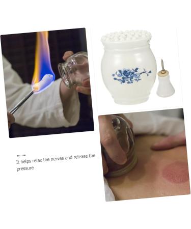Partykindom 2st Porcelain Moxibustion Device - Portable Ceramic Physiotherapy Instrument for Body Massage | Moxa Burner & Suction Cup Scraper - Buy Online on GoSupps.com