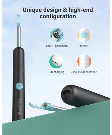 Xlife 1080p HD Otoscope Ear Camera - Ear Wax Removal Tool with Acne Removal Kit (R1 Black) - Buy Online on GoSupps.com