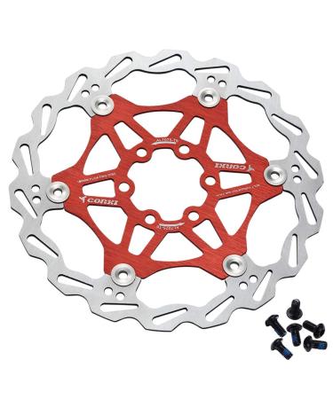 corki 160mm 180mm Bicycle Disc Brake Rotor with 6 Bolts Fit for Road Bike,Mountain Bike,MTB,BMX Red 160mm