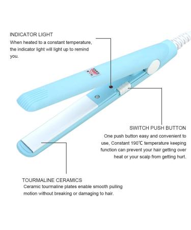 Mini Hair Straightener Travel Size Flat Iron for Quick & Easy Hair Styling | Portable Ceramic Tourmaline Hair Curler in Matcha Green - Buy Online on GoSupps.com