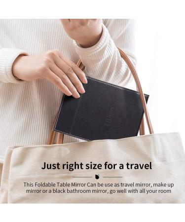 DUcare Portable Folding Vanity Makeup Mirror - Large Black | Adjustable Stand - Buy Online on GoSupps.com