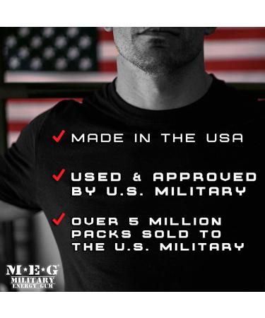 MEG Military Energy Gum - 100mg Caffeine Boost Energy & Performance | Arctic Mint Spearmint Cinnamon | 8 Packs (40 Count - Buy Online on GoSupps.com