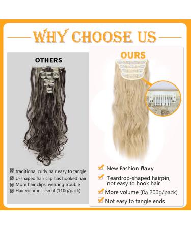 Buy Cheap Clip-In Blonde Hair Extensions - Realistic Braid 50cm 4-Pcs Synthetic Art Hair for Women - Buy Online on GoSupps.com