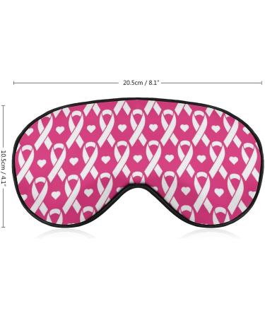 Pink Ribbon Breast Cancer Sleep Mask - Adjustable Strap Eye Cover for Men and Women - Ideal for Travel, Night, and Nap - Light Blocking Blindfold - Buy Online on GoSupps.com