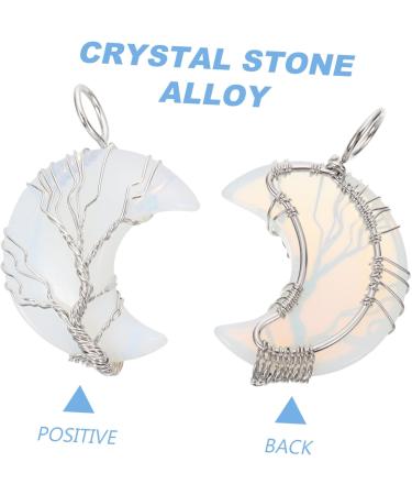 LALAFINA Crystal Moon Pendant Heart Necklace for Girls Chakra Dangle Charm Chain Pendants for Women Women's - Buy Online on GoSupps.com