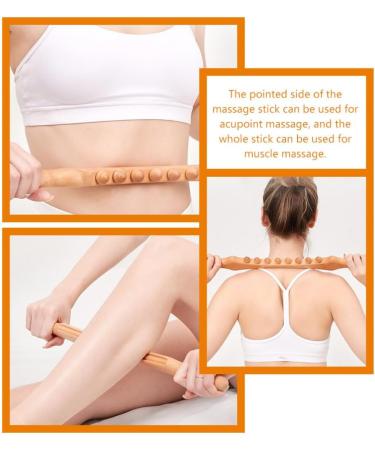 Lurrose 8 Pearl Wooden Massage Sticks - Gua Sha Sticks & Roller for Back Neck & Trigger Point Relief - Relax Stiff Muscles - Buy Online on GoSupps.com