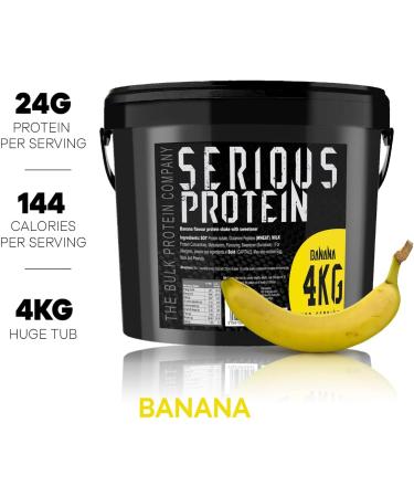 The Bulk Protein Company SERIOUS Protein Powder 4kg - Banana Flavor | Low Carb Muscle Growth & Recovery Supplement | 133 Servings - Buy Online on GoSupps.com