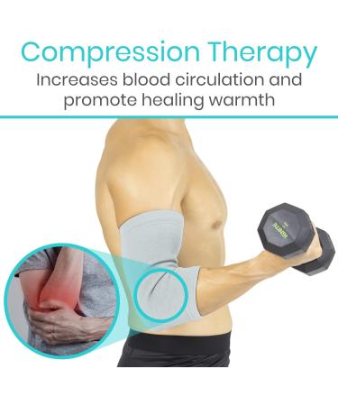 Bamboo Charcoal Compression Elbow Sleeve (Pair) for Tendonitis Recovery & Joint Pain Relief - Ideal Support for Golfers, Tennis, Weightlifting - Men & Women (Gray, S/M) - Buy Online on GoSupps.com