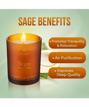 Aromatherapy Palo Santo & Sage Candle - Natural Coconut Wax for Meditation | International Shipping Available - Buy Online on GoSupps.com