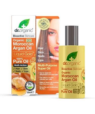 Dr.Organic Moroccan argan oil 100% pure oil replenish for hair skin & nails men women naturally vegan animal test free parabian and SLS-free organic 50ml