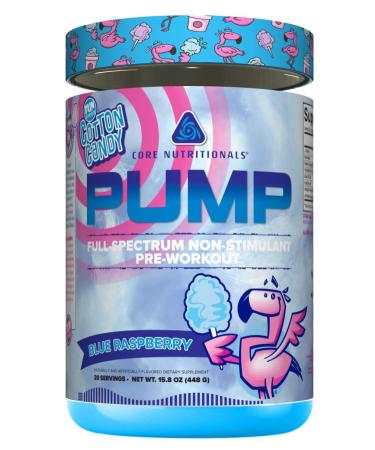 Core Nutritionals Pump Full-Spectrum Non-Stimulant Pre-Workout, with N03T Nitrate, Peak02, Alpha GPC, for Maximum Pump, Strength, and Performance 20 Servings (Fun Sweets Cotton Candy Blue Raspberry) Fun Sweets Cotton Candy