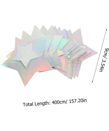Colorful Stars Pull Flag Party Decoration | Holographic Star Garland & Bunting | Festive Christmas Tree Supplies - Buy Online on GoSupps.com
