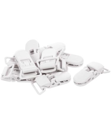 Bumdenuu 10Pcs T-Shape Plastic Pacifier Clips for Babies - White Soother Dummy Holders - International Shipping Available - Buy Online on GoSupps.com