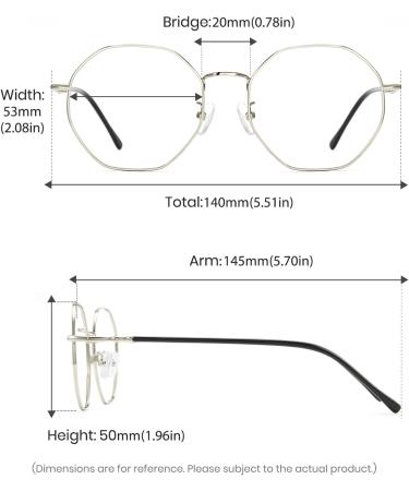 Cyxus Blue Light Filter Glasses - Stylish Non-Prescription Gaming Glasses for Men & Women - Silver Frame for PC TV & Tablet - Buy Online on GoSupps.com