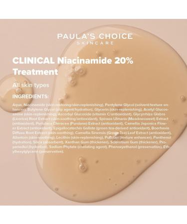 Paula's Choice CLINICAL Niacinamide 20% Treatment - Serum Tightens & Minimises Enlarged Pores - Fades Brown Spots & Brightens Skin with Vitamin C - All Skin Types - 20 ml - Buy Online on GoSupps.com
