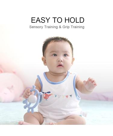 Silicone Baby Teething Toy with Rattle Bell | Deer Shape Teether for 3+ Months | Food-Grade Infant Chew Toy for Sucking Needs - Buy Online on GoSupps.com