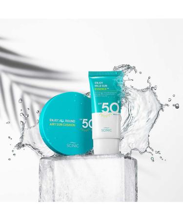 SCINIC All Round Airy Sun Cushion EX SPF50+PA++++ 0.88oz (25g) | Cooling UV Protection & Natural Tone-up | Korean Skincare for All Family - Buy Online on GoSupps.com