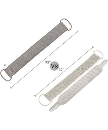 Loofah Back Scrubber for Shower - Natural Flax Exfoliator for Acne - Long Dual-Sided Bath Scrubber for Deep Cleanse - Men/Women - Buy Online on GoSupps.com